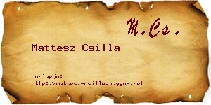 Mattesz Csilla névjegykártya
